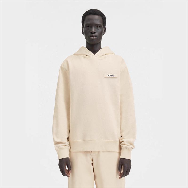 Худи Jacquemus с вышивкой на груди: Стильный логотип из плетеной ленты, универсален для мужчин и женщин