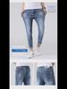 Джинсы для мальчиков корейского стиля Slim Fit светло-голубого цвета с эластичной резинкой - Летняя мода