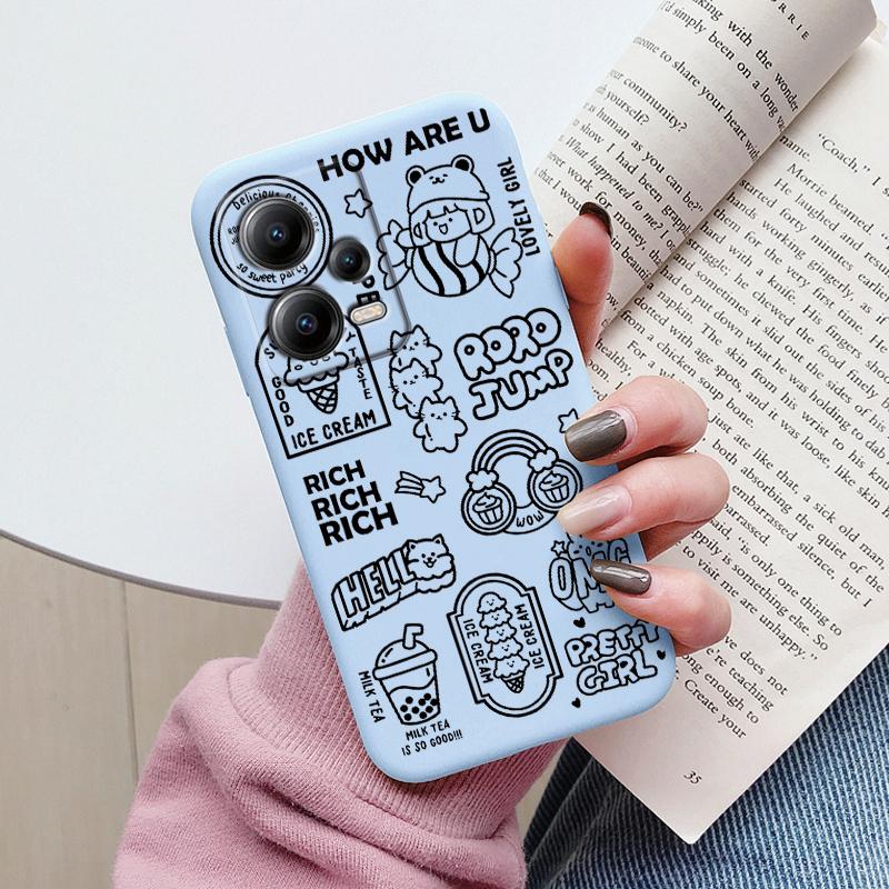 Чехол Funda Для Poco X5 PocoX5 Pro 5G Чехол Цветы Сердце Мультфильм Оболочка Мягкий Силикон Couqe Для Xiaomi Poco X 5 X5Pro