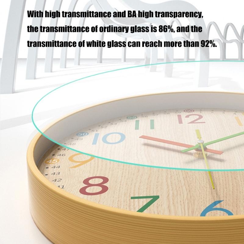 Colorful Numeral Wall Clock Easy Read Quiet Movement Wood Grains Battery Operated Clock for Home Office Classroom Decors