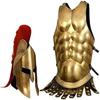 Armor Medieval Spartan Helmet Costume with Medieval Knight Armor Muscle Jacket