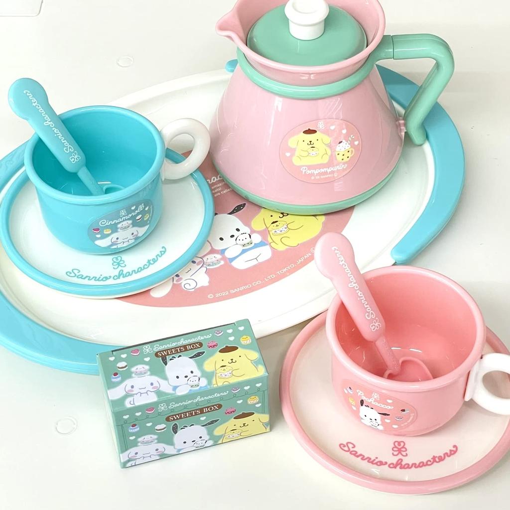 Toy Royal Sanrio Characters Tea Time Set Tea Set Food Pompompurin (Pretend Play) (Cups, Pot, Fork, Spoon, Accessories, Etc.) Cinnamoroll, Pochacco,