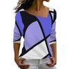 Women's T Shirt Tee Print Daily Casual Long Sleeve Purple Spring &  Fall