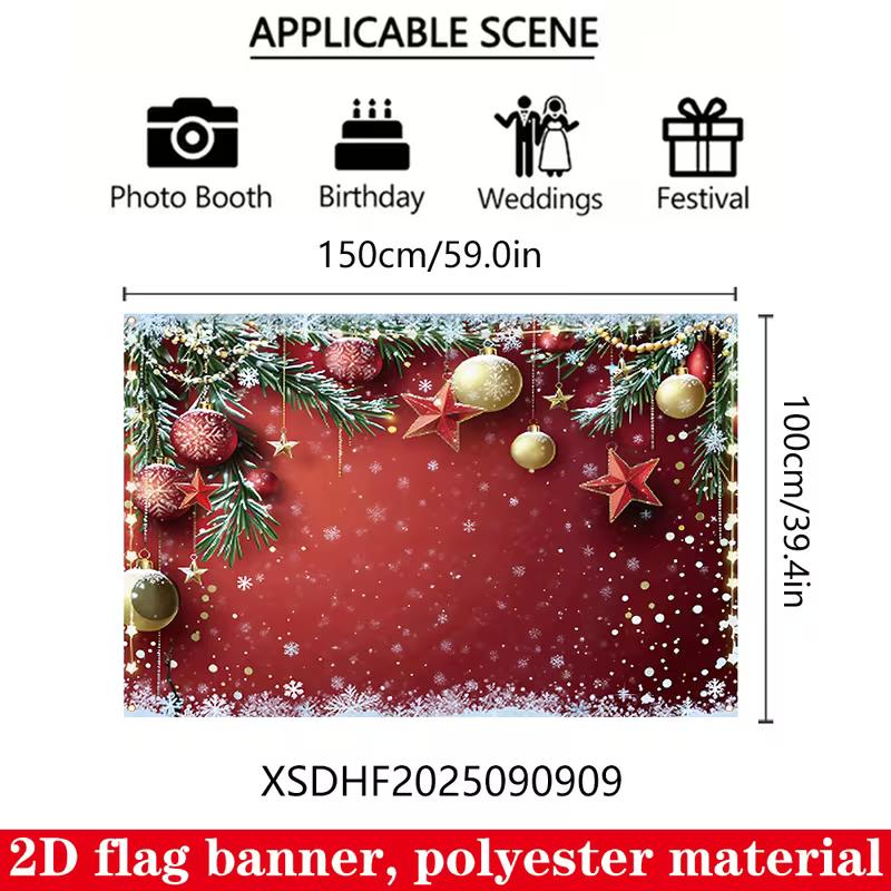 2D Red Gold Christmas Background for Winter Festivals and Xmas Events