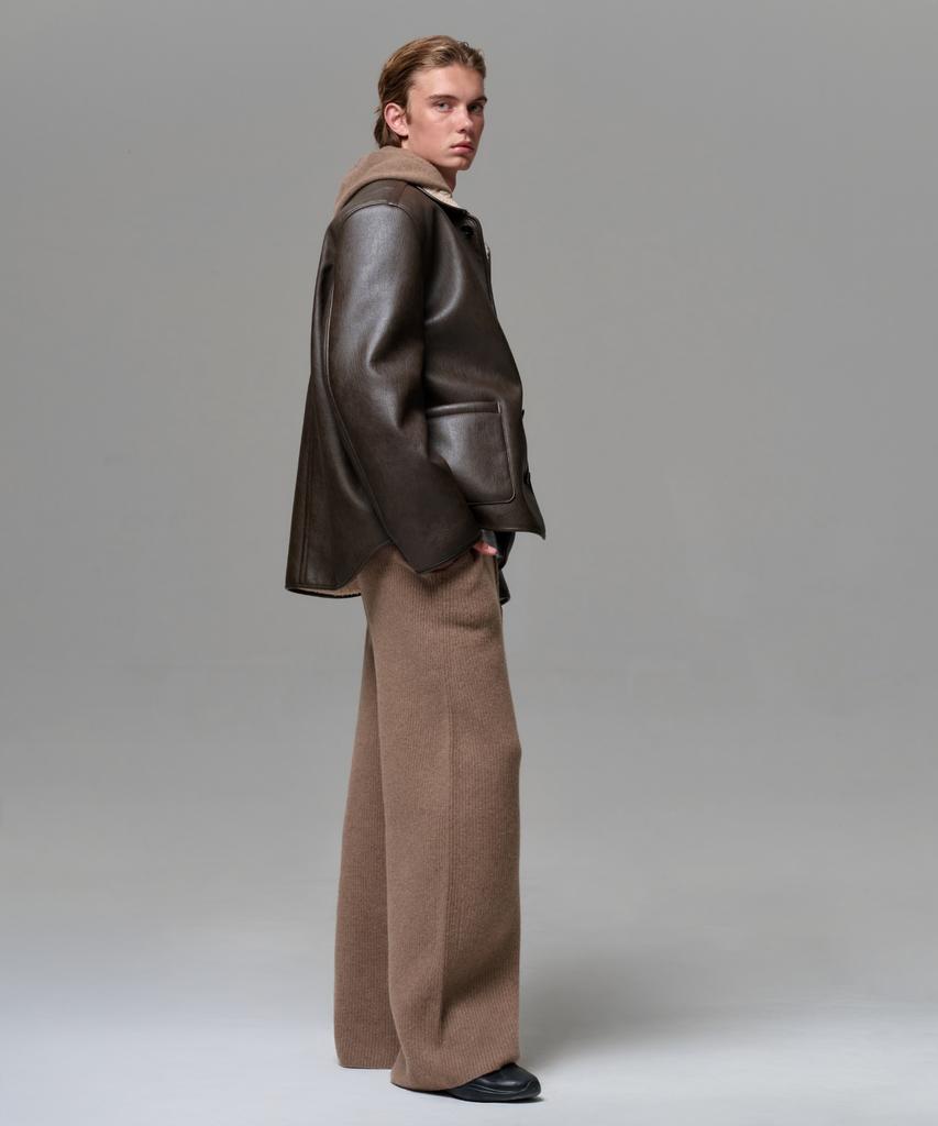 Era Men Classic Faux Shearling Jacket - Brown