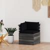 Day and Night - Day and Night Corner Sofa Made of Garden Pallets with Pine Wood Cushions