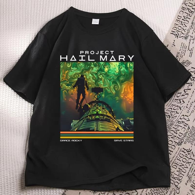 Project Hail Mary Space T-shirt Men Women Grace Rocky Save Stars Tshirt Sci-Fi Book Lover Tee Cotton Short Sleeve Clothes Tops