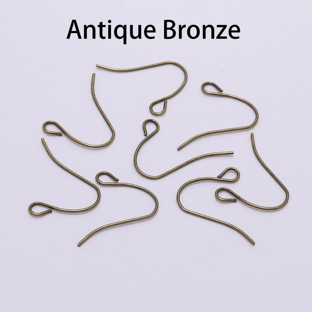 100pcs/lot 21*12mm Gold Bronze Fashion Iron Earrings Wires Hooks Ear Pin Hook For DIY Jewelry Making Accessories Supplies