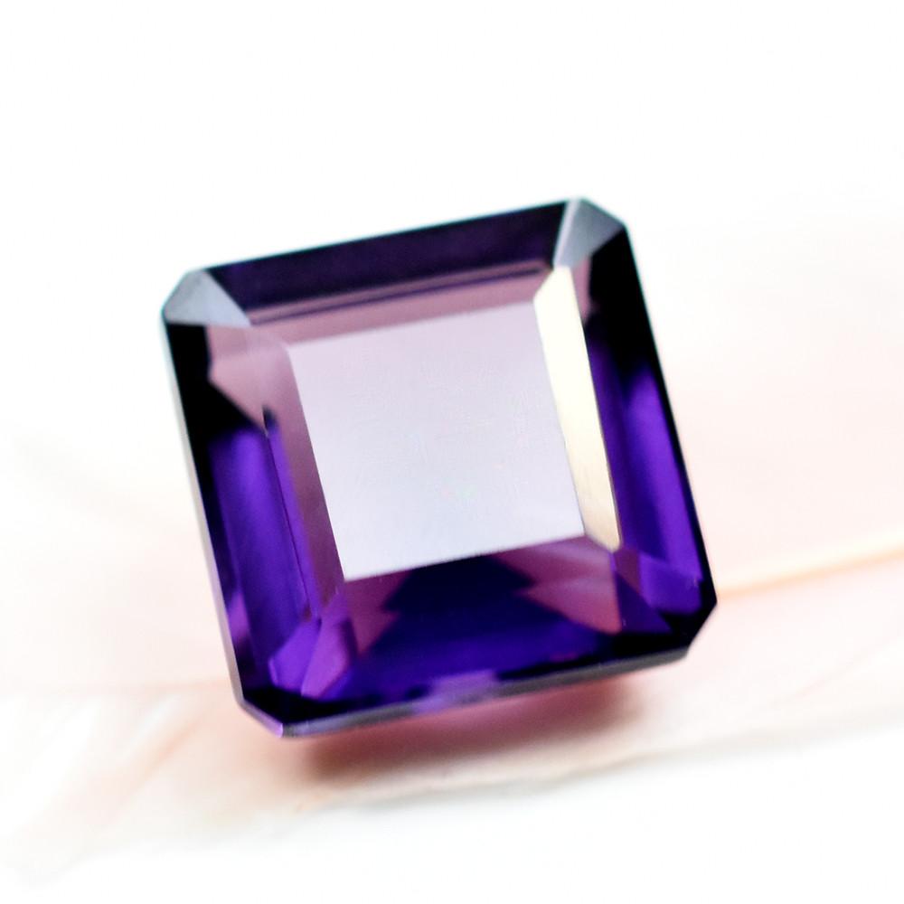 Natural Purple Tanzanite Loose Gemstone Quality Unique Square Cut 12.65 ct for Jewelry Designs