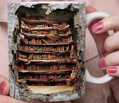 2024 Библиотека для книголюбов Керамическая кофейная кружка Книжная полка Книжная полка Чайная чашка