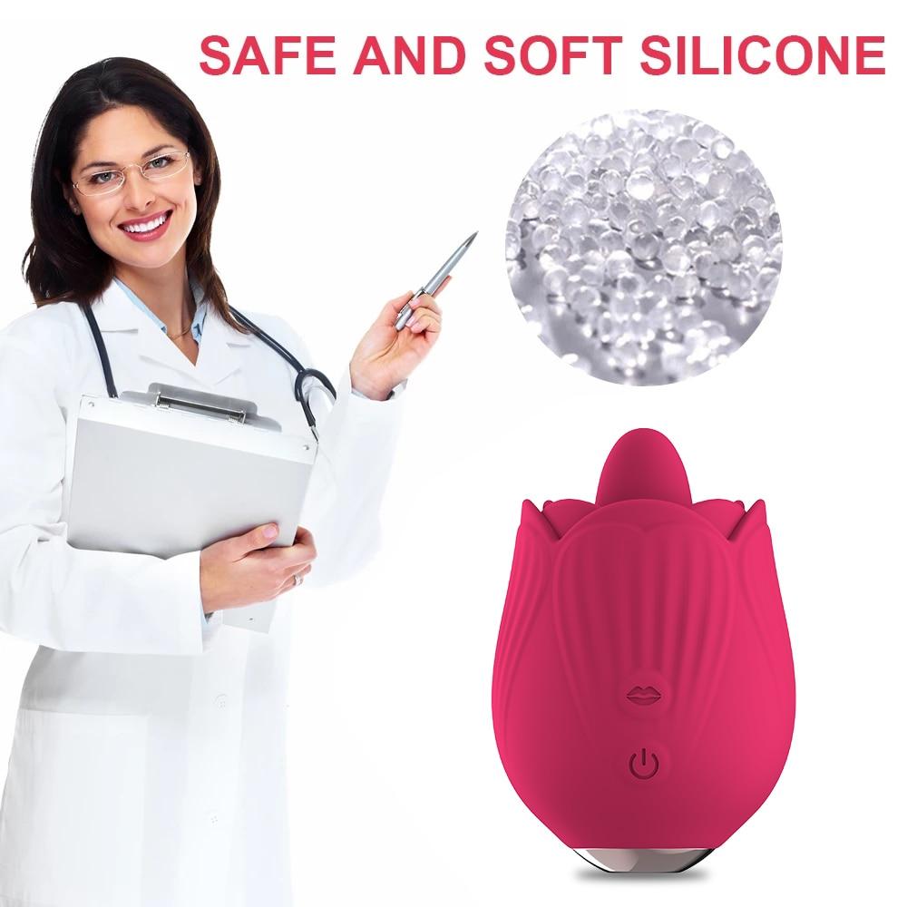 Women Rose Vibator Toy Vagina Sucking Vibrator Rose Vibrator Sucker Oral Licking Clitoris Stimulation Powerful Sex Toys