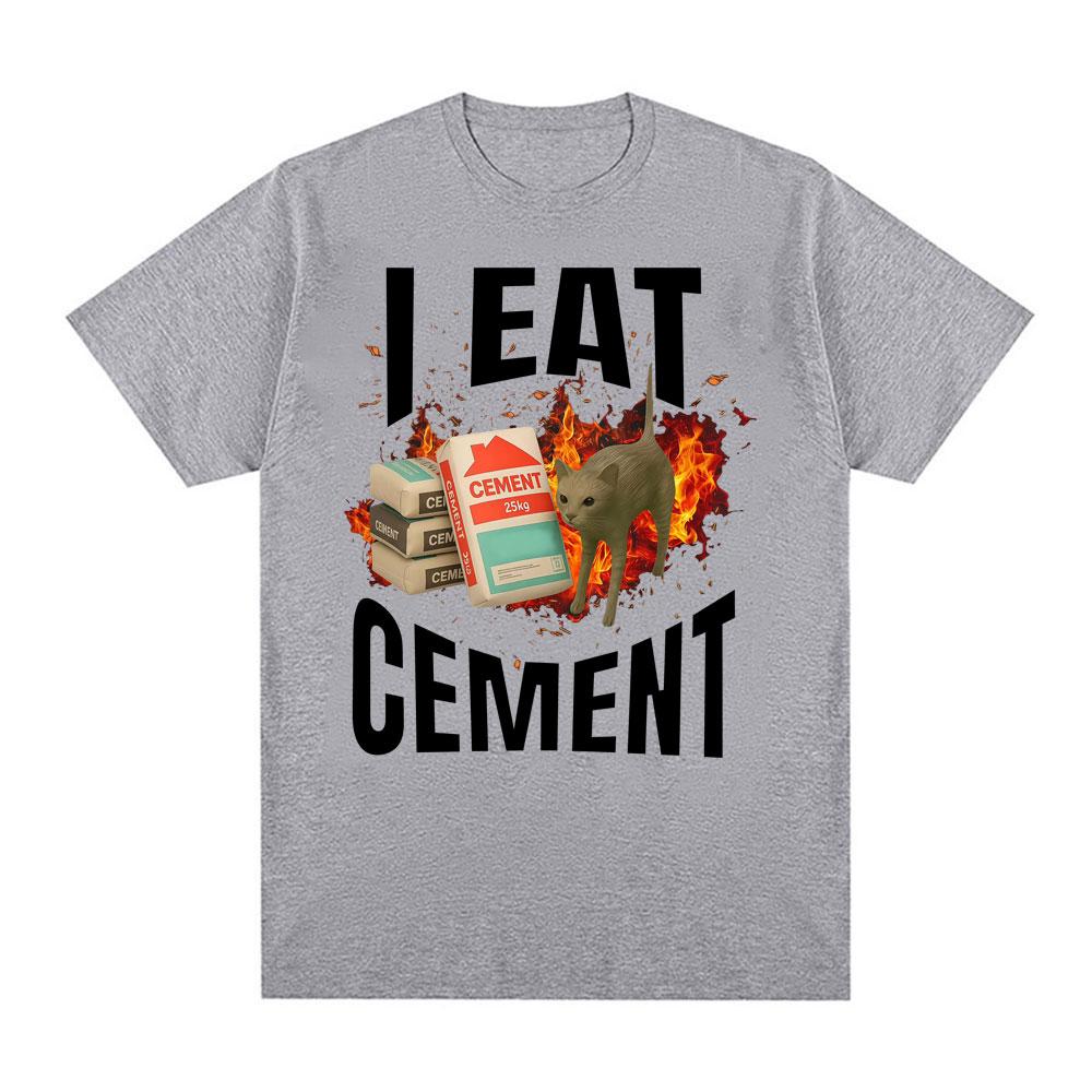 Cat Print Tshirt I Eat Ceunisext Fun Tshirt And Meme Graphic Unisexs And Unisexs Clothing 2025 Summer Pure Cotton 100 Top