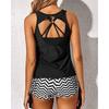 Women's Swimsuit Cross Gathered Skirt Swimsuit Three Piece Set