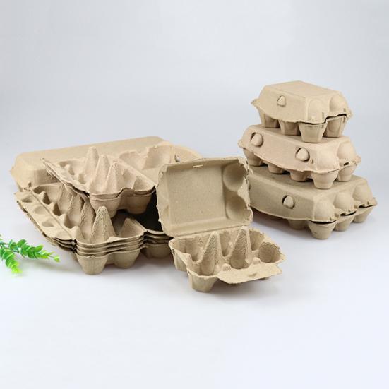 40Pcs Egg Tray Paper Pulp Shock-Proof Design Bulk 6/8/10/12/15 Count Natural Cardboard Egg Cartons Reusable Eco-Friendly Stackable Egg Storage