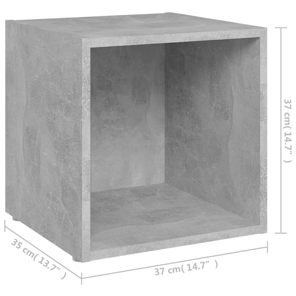 TV Stands (2 pcs) Concrete Grey 37 x 35 x 37 cm Engineered Wood