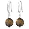 [Q4226] - Artisanal Silver Earrings 'Mineralia' Silver Tiger's Eye - 8 Mm