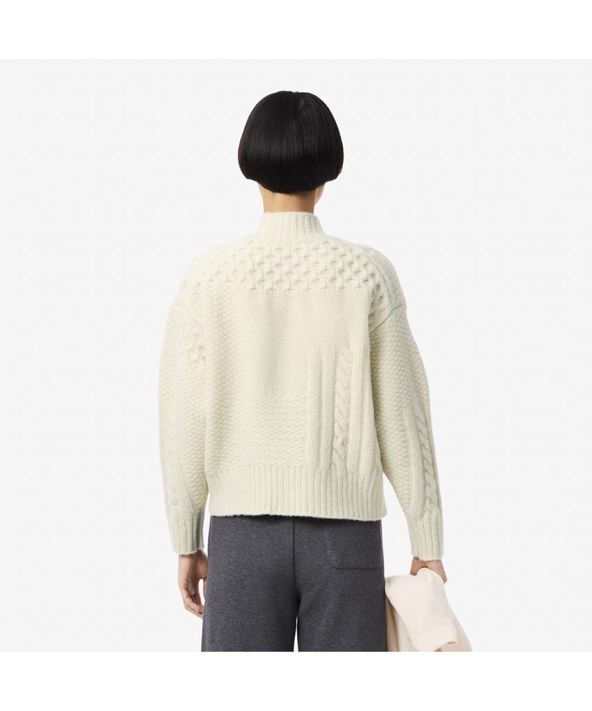 LACOSTE Women'S Aran Cable Turtleneck Pullover Af3974-55N Xfj