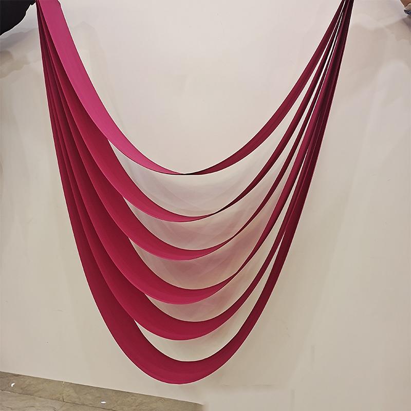 Wedding Ceiling Cloth Curtain 6 Layer Wave Curtain Drapery Fabric Draping Birthday Party Ceremony Reception Wall Hanging Decor