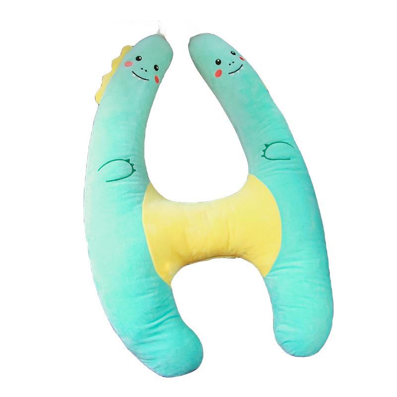 Car Travel Pillow Back Seat Passenger Support Plush Animal Design 72x48cm Double-Sided Neck Waist Cushion