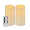 Candlium Flameless Candle 6" Набор из 2 столбов цвета слоновой кости для улицы/внутри помещения, мерцающая свеча на батарейках, с пультом дистанционного управления