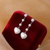 Серьги Love Pearl Серьги Light Luxury для женщин Нишевые серьги Pearl Year Новые модные весенние серьги