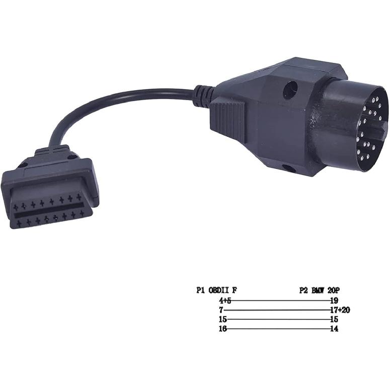ANCEL Obd2 Female to 20 Pin Extension Convert Adapter OBD1 to OBD II Cable for 20 Pin E31 E32 E34 E36 E39 E38 E53 X 5 Z3