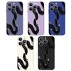 Для iPhone 16 Pro Max 15 14 Plus 13 12 Mini 11 8 7 X XS защитный чехол с рисунком в форме змеи, тонкий противоударный чехол из ТПУ со шнурком