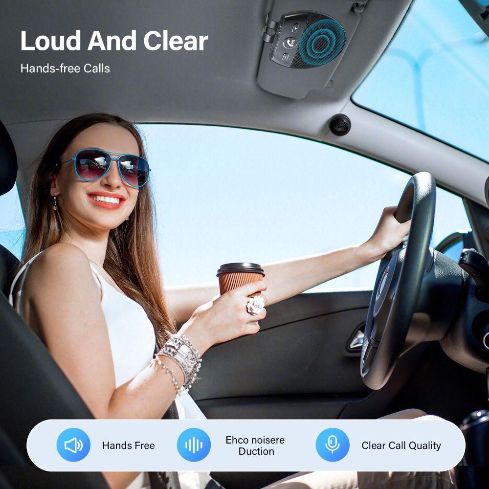 High Definition Voice Bluetooth Speakerphone Sun Visor Music Player Hands-free Communication