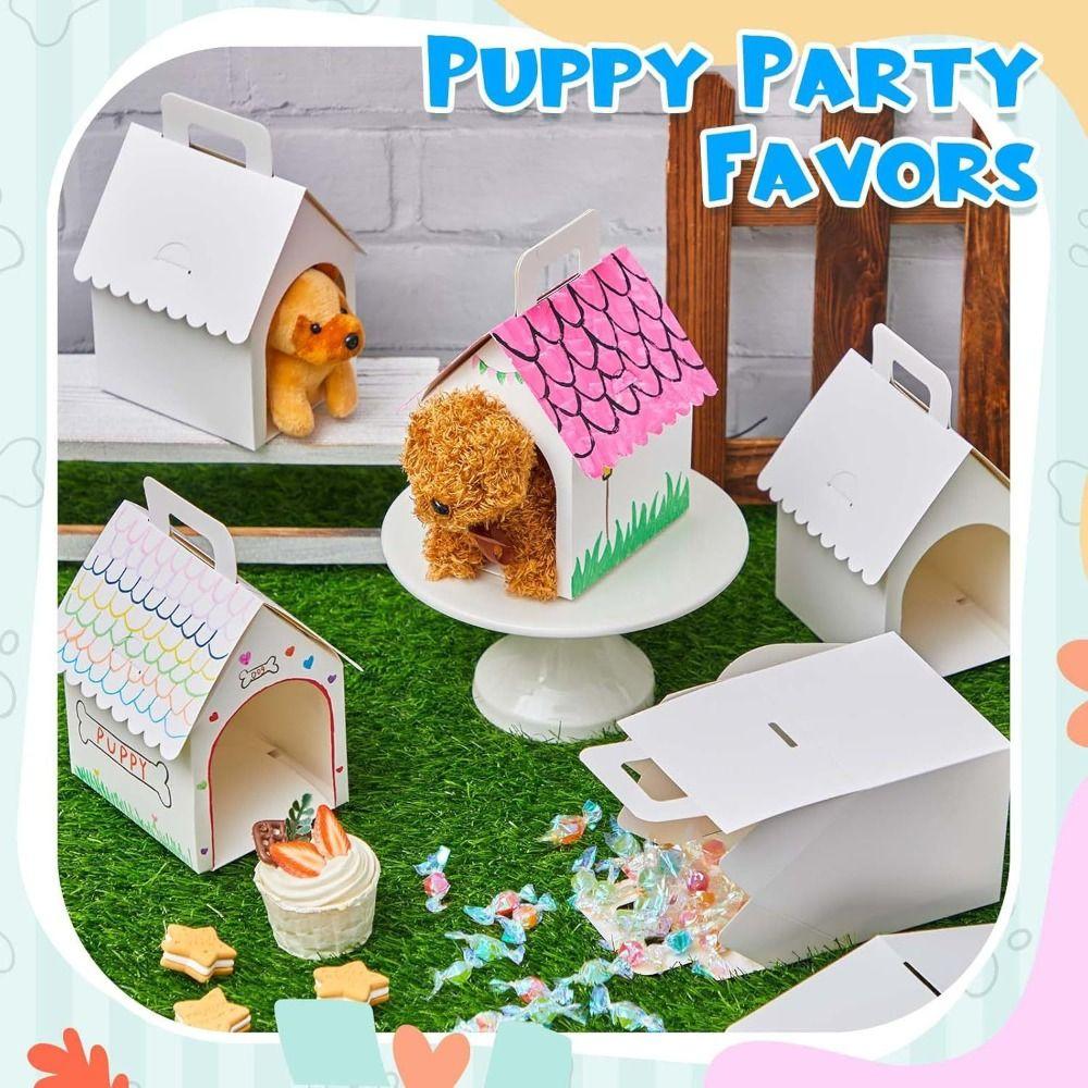 Blank Paper Gift Boxes Miniature Boxes Dog House Shaped Boxes Treat Gift Boxes  Home Decor