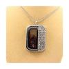 Stones and Minerals. Raw Rhodolite Garnet Necklace. Half-rectangle Model.
