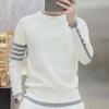 Men's Trendy Striped Pullover Sweater - Long-Sleeved, Round Neck, Autumn/Winter 2023