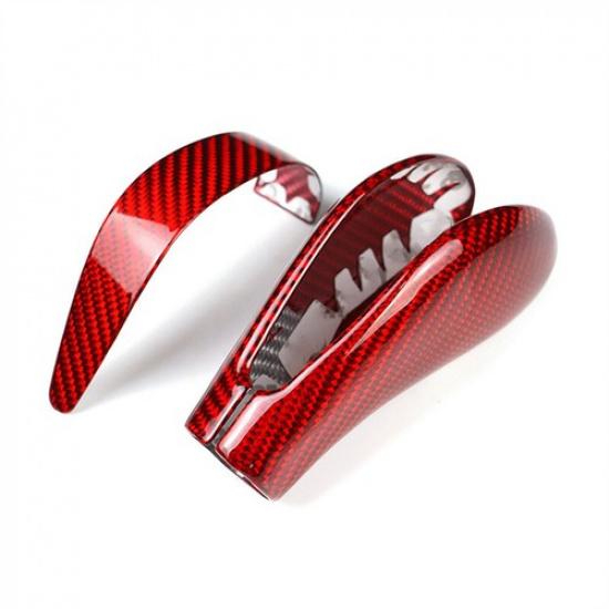 2x Luxury Red Carbon Fiber Car Gear Shift Knob Decoration For Cayenne 07 08 09