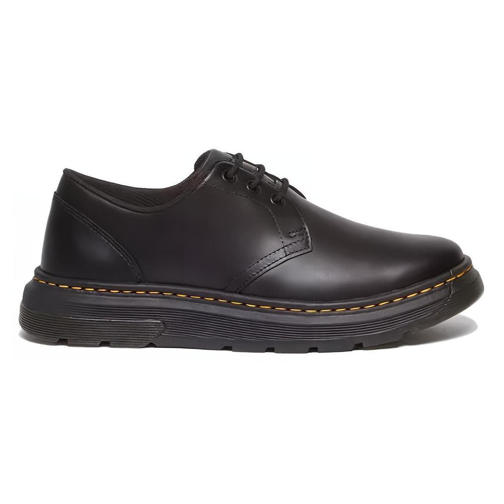 Dr. Martens Leather Round Toe Lace-Up Comfortable Low-Top Casual Shoes Unisex Casual Shoes Black 31669001