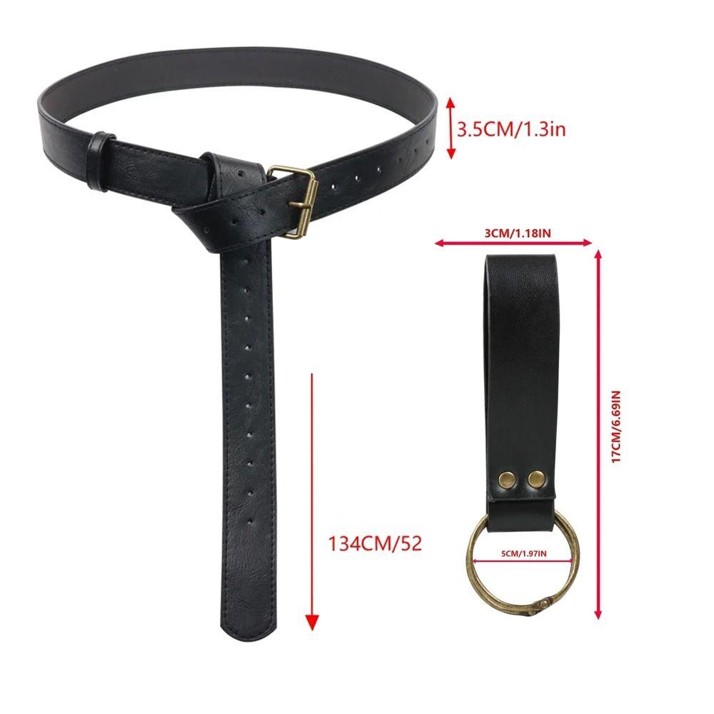 With Sword Frog Medieval Belt PU Leather Sword Sheath Belt Ring Strap Durable Sword Holder Belts