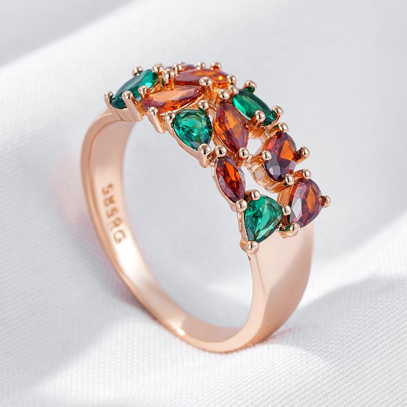 Блестящие натуральные цирконы, свадебные кольца для невесты, тренд, цвет розового золота, повседневные изящные украшения, лучший кристальный подарок