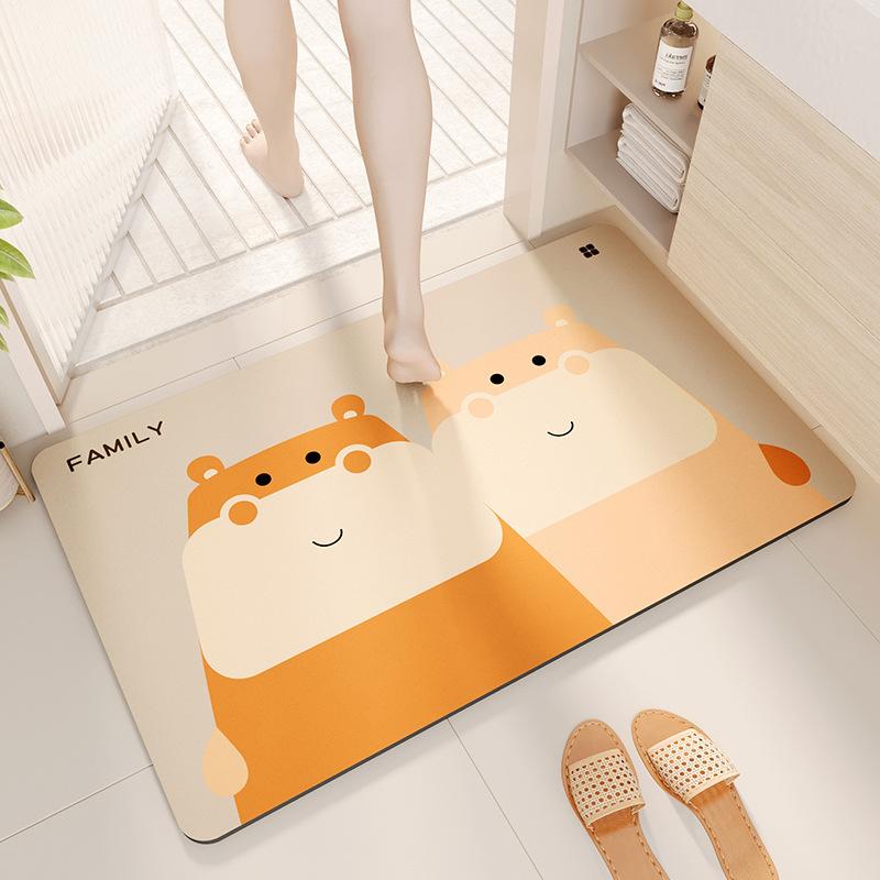Нескользящий ковер для ванной и туалета, впитывающий напольный коврик для ванной комнаты, мягкий коврик из диатомовой грязи для ванной комнаты