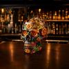 Specialty Spirit Tasting Glass Day of The Dead Wine Glass, with 3D Relief Painting, Hand-Painted Durable Whiskey Cup Gothic Skull Cup, for Halloween