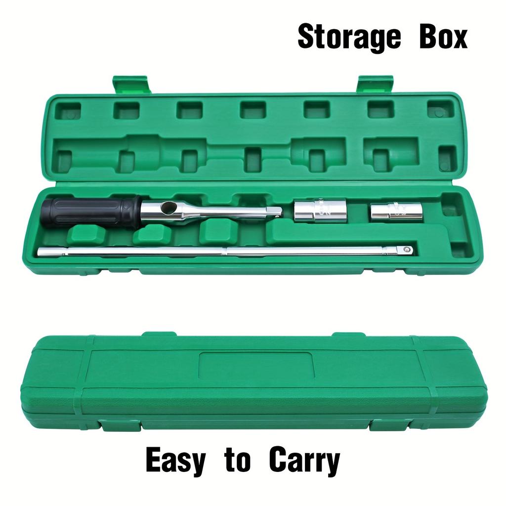 16'' Удлиненный баллонный ключ с выдувным кейсом для хранения, 4-сторонний ключ для колесных гаек со стандартными головками(17мм 19мм 21мм и 23мм)Шиномонтажный ключ