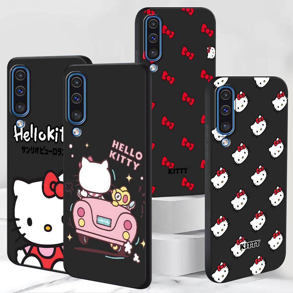 Cute Hello Kitty Case for Samsung Galaxy A03 A04s A20 A30 A20e A70 A70s A50 A40 A30s A50s A20s A10s A10 TPU Black Phone Cover