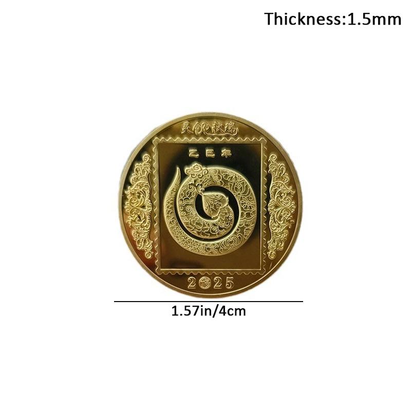 2025 Year Of The Snake Commemorative Coins Chinese Zodiac Medals 3D Relief Coins Collectibles Year Coins