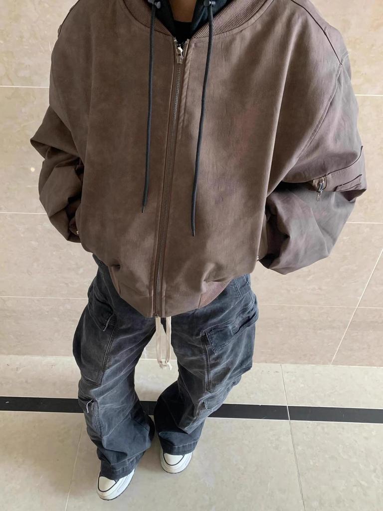 Мужская модная зимняя повседневная куртка в стиле Гонконга из двух частей с толстой хлопковой подкладкой