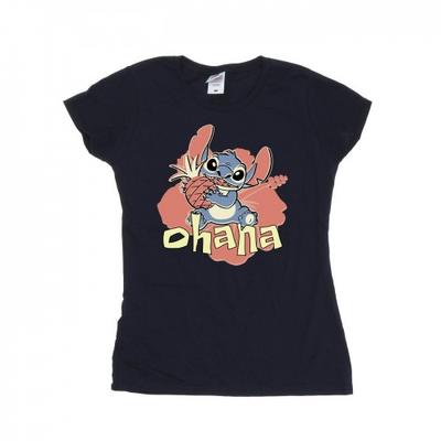 Женская/дамская футболка Lilo And Stitch Ohana Pineapple Cotton