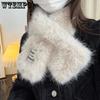 Solid Color Winter Warm Plush Scarves Women's Thickened Windproof Cold-proof Versatile Casual Scarves
