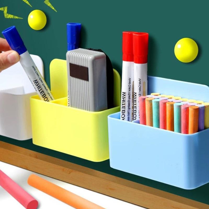 Магнитный ящик для хранения ярких цветов, пластиковый держатель для маркера для доски, контейнер для холодильника, органайзер для домашнего офиса, школьные принадлежности