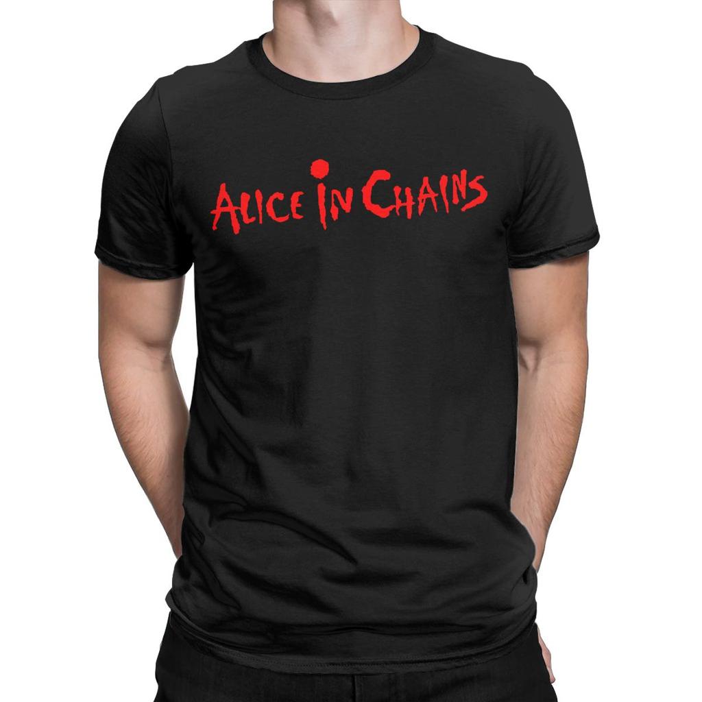 Мужские футболки с логотипом Alice In Chains, топы из чистого хлопка, сумасшедшие футболки с коротким рукавом и круглым вырезом, классические футболки