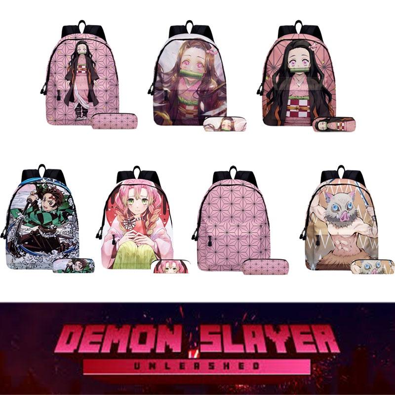 Набор рюкзаков Demon Slayer Аниме Мультфильм Для Студентов Прочный Дышащий И Легкий