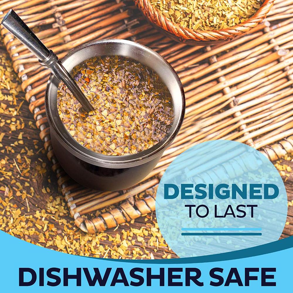 Clean Stainless Steel Double-Wall Mate Tea Cup Yerba Mate Cup Bombilla Straw Yerba Mate Gourd Set