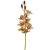 Yellow Artificial Cymbidium Orchid Stem, Faux Orchid with Blooms & Buds, Fake Flower for Home Vase Decor