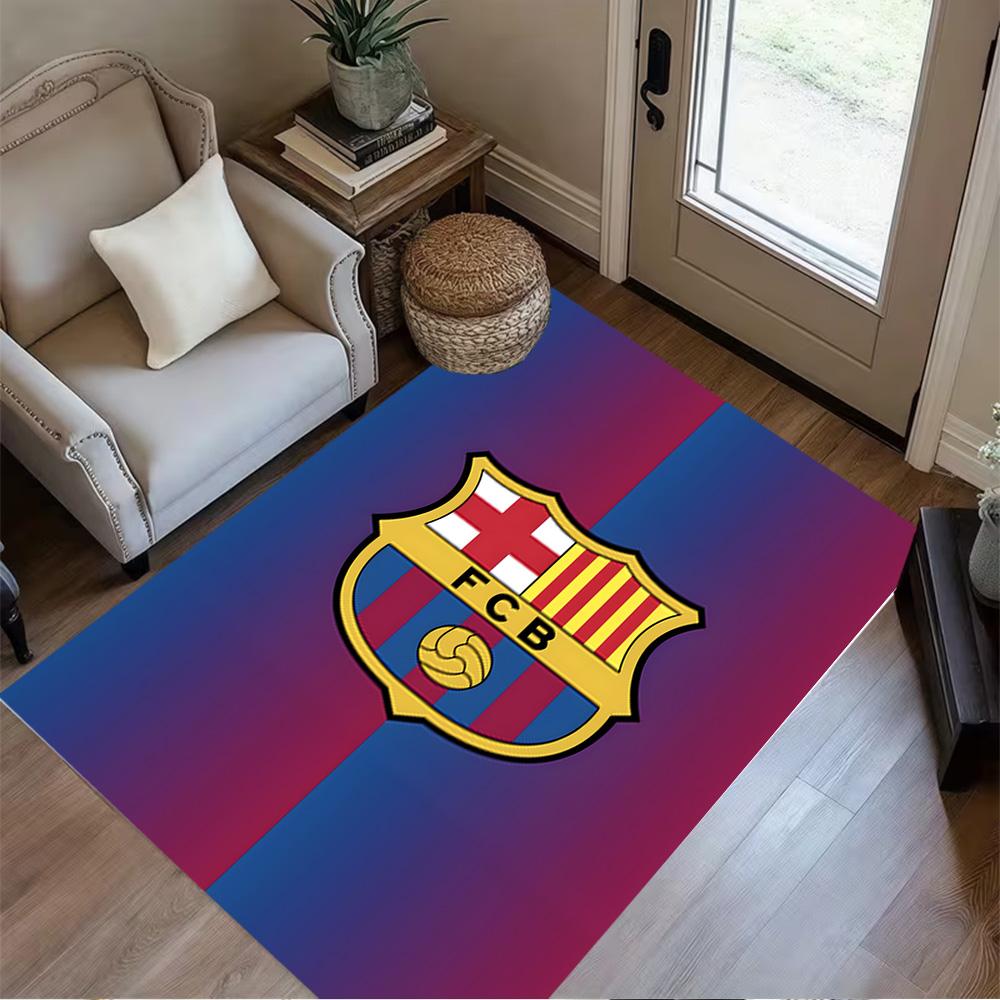 Fcb Crest Emblem Carpet Design for Dining Room Living Rooms Playrooms Bedrooms Anti-slip Rug Office home decor Gift for Festivals