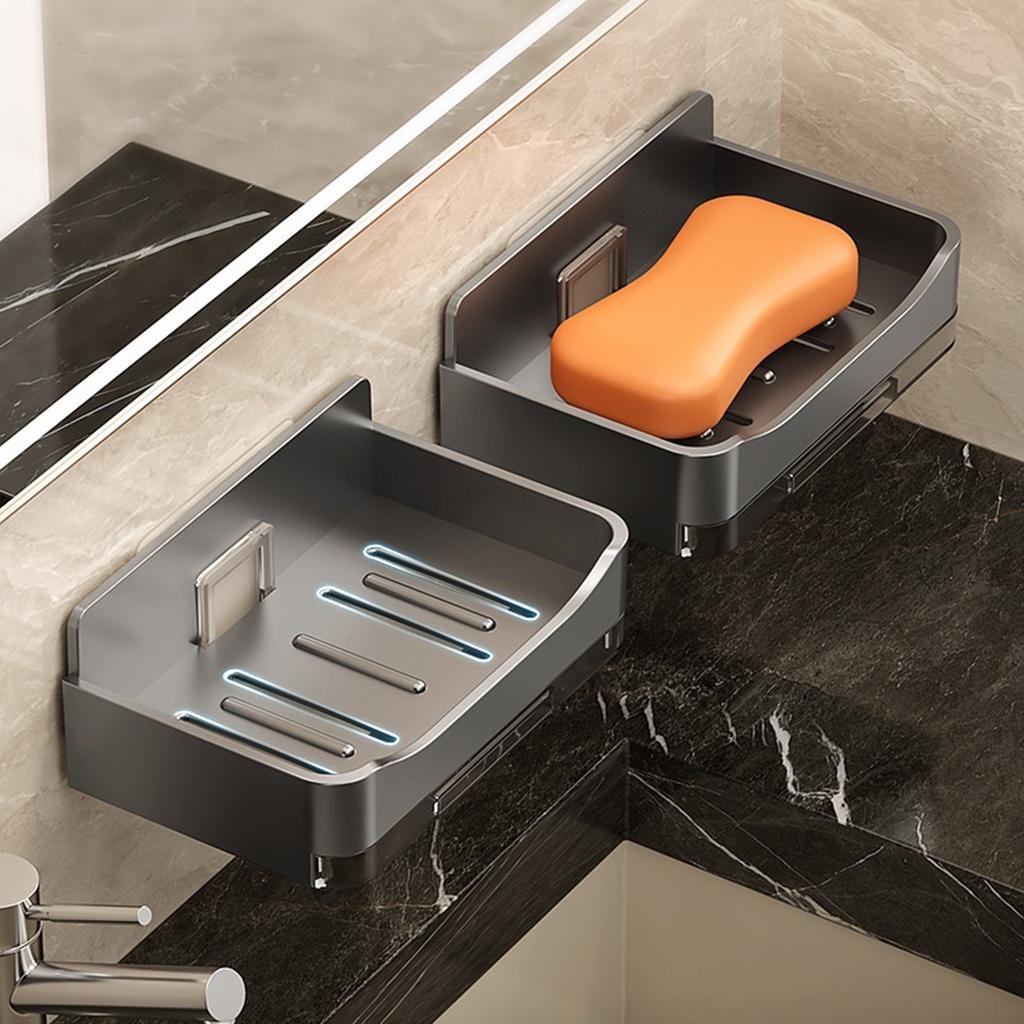 2 шт. настенный держатель для мыла для ванной комнаты, простая установка, двухслойный, с дренажем, экономящий место, органайзер для мыла для ванной комнаты